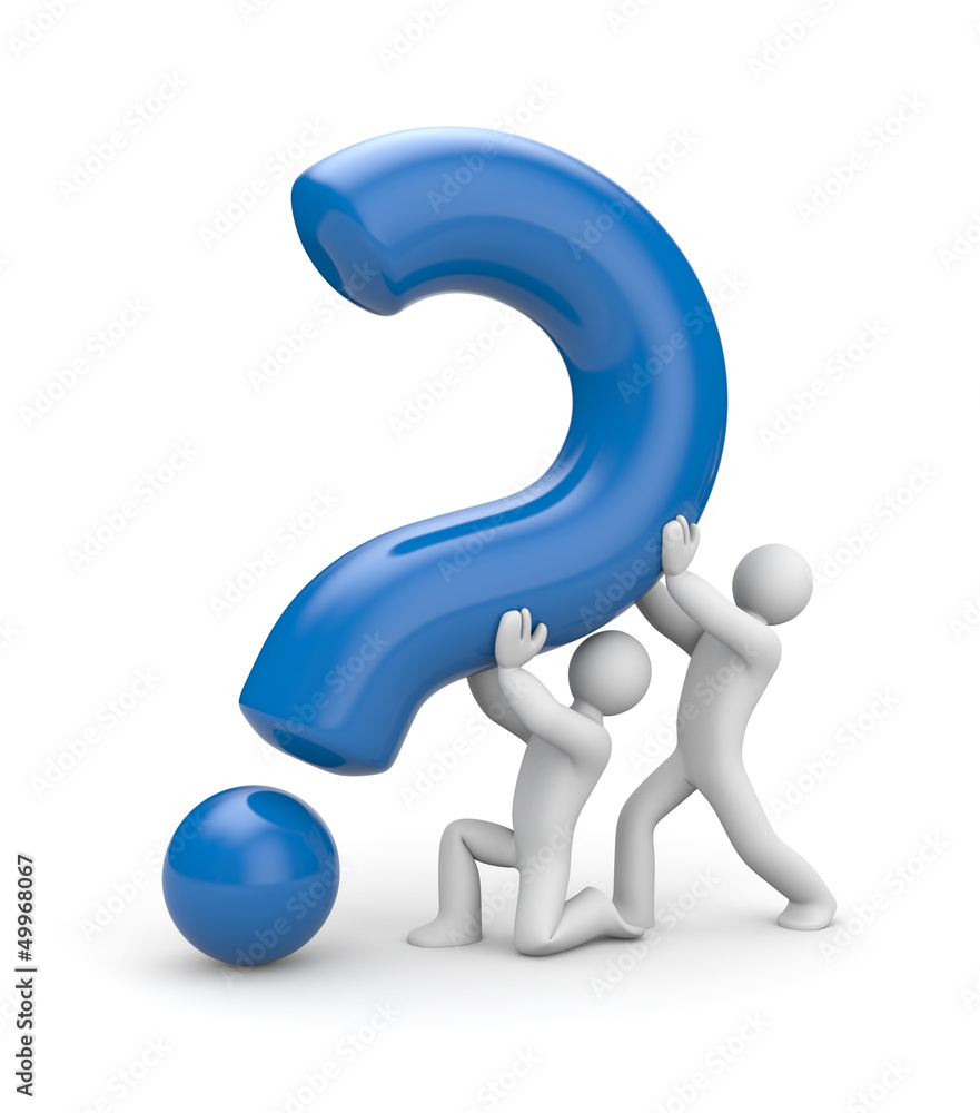 People with question. Teamwork metaphor People with question. Teamwork metaphor