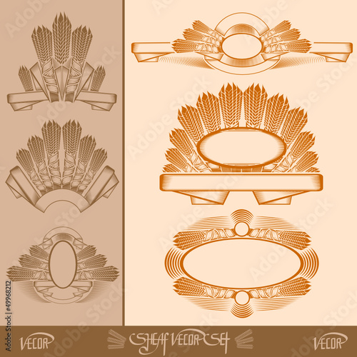 sheaf silhouete labels with ribbon and spica