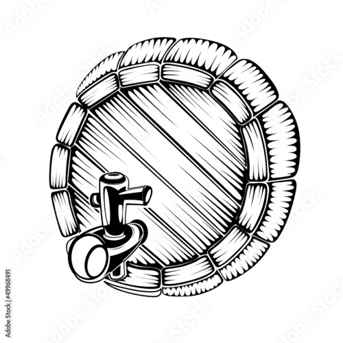 silhouette engraving of full face barrel