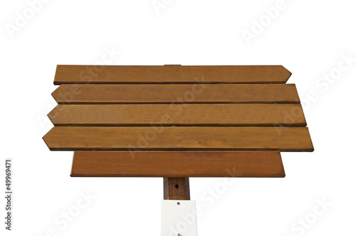 empty wooden sign on white background