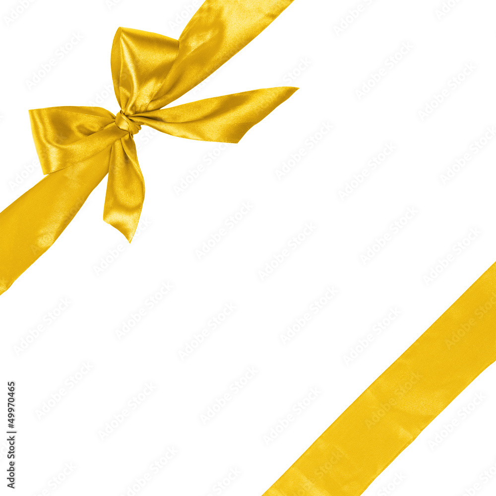 yellow ribbon with bow, square composition yellow ribbon with bow, square composition