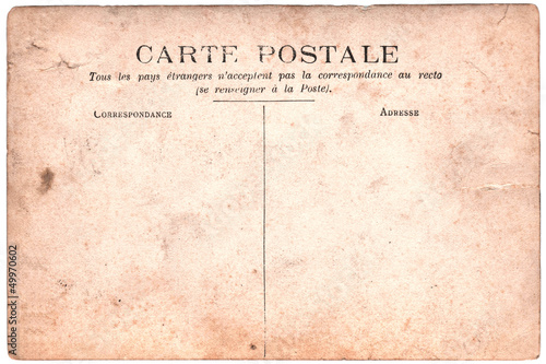 Carte postale ancienne, verso vierge