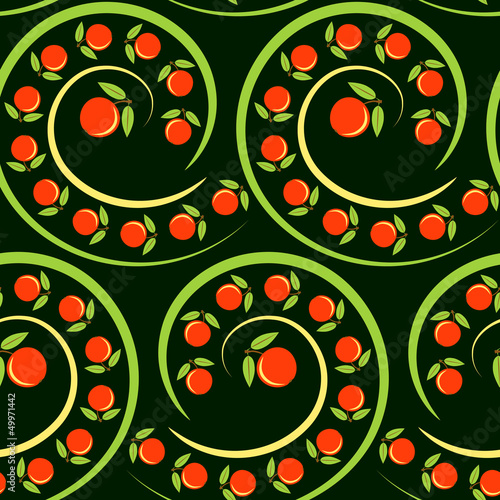 Spiral seamless texture with apples