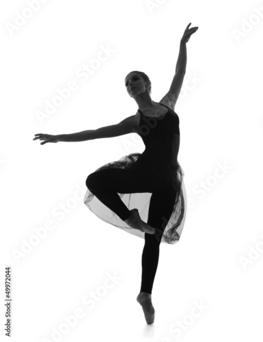 Black and white trace of a young and beautiful ballet dancer © Acronym