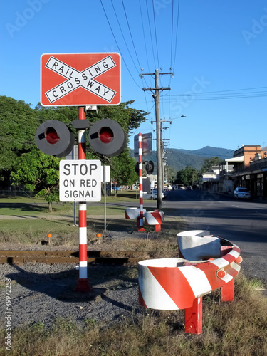 Obraz na plátně Railway Stop Sign 1