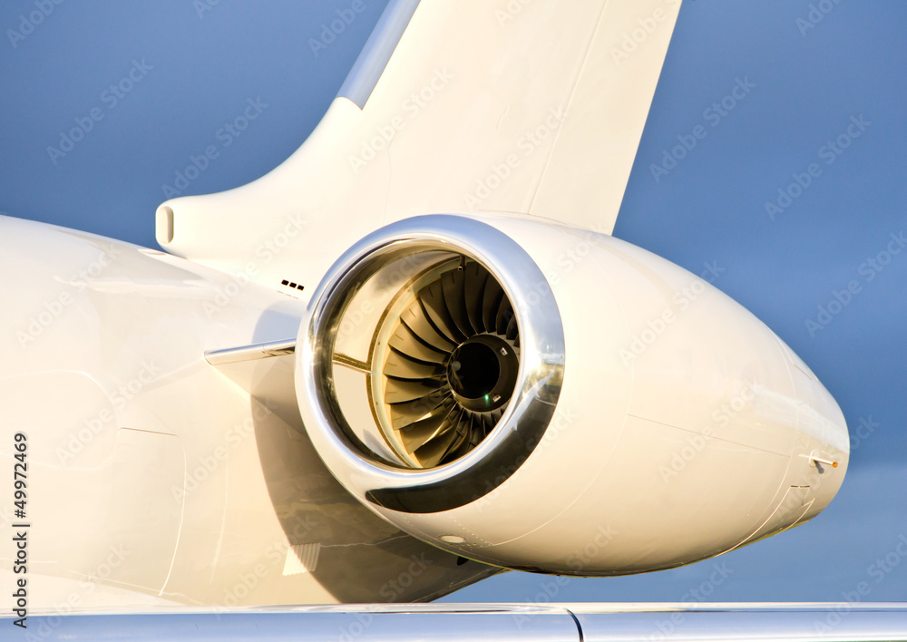 Jet Engine on a Private Plane - Bombardier Jet Engine on a Private Plane - Bombardier