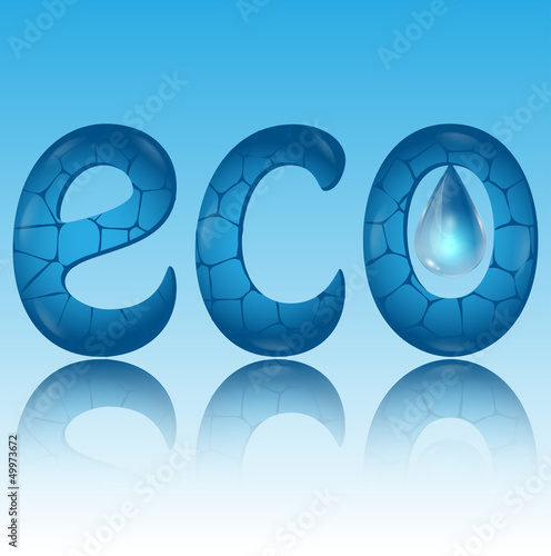 letters of blue color and drop on a blue background