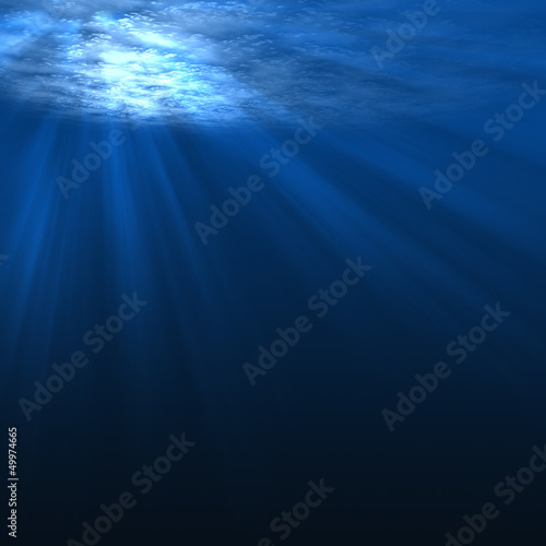 Underwater scene with rays of light © Andrey Myagkov
