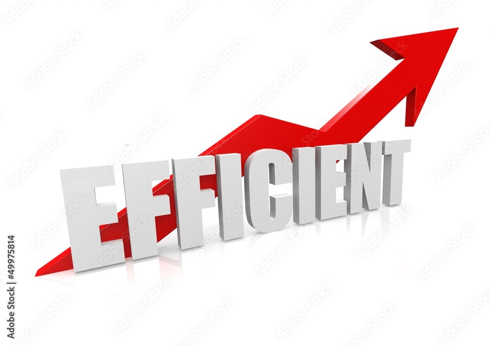 Efficient with upward red arrow Efficient with upward red arrow