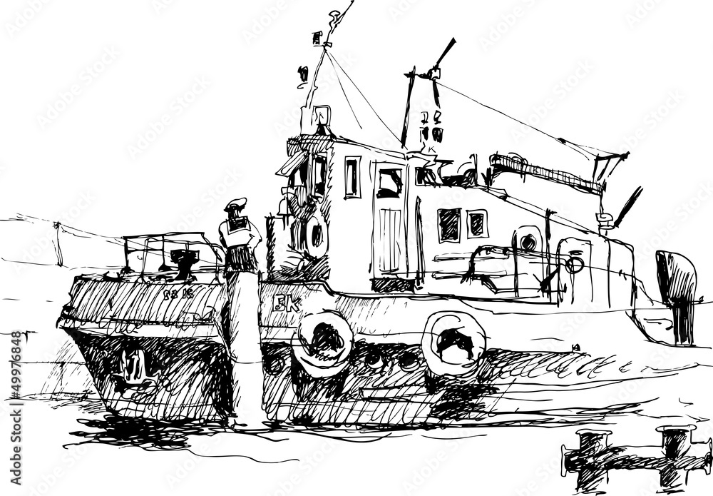 Fototapeta premium sketch of boat