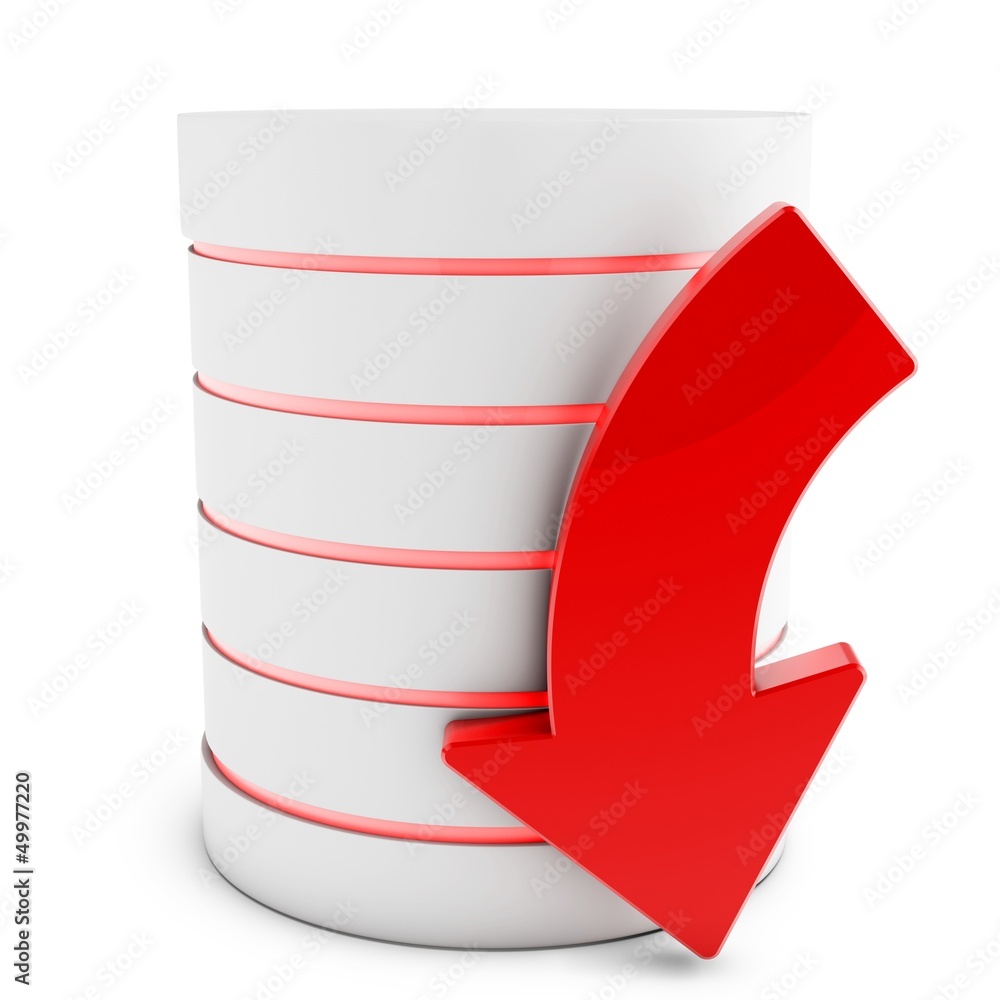 3d database with downloading symbol arrow 3d database with downloading symbol arrow