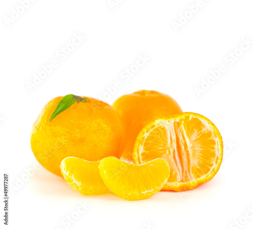 Mandarins on white background