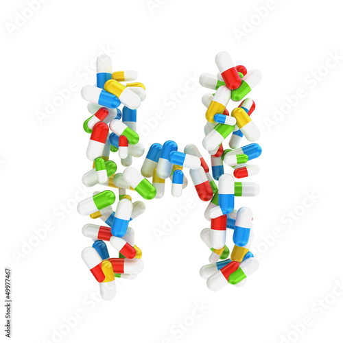 abstract letter H consisting of pills