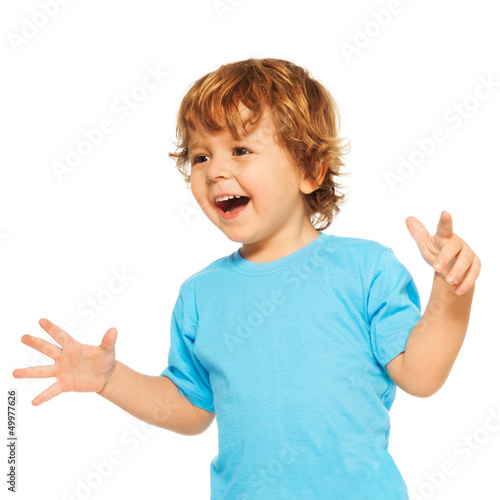 Happy exited two years old kid