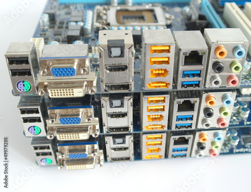 Back side of computer main boards.