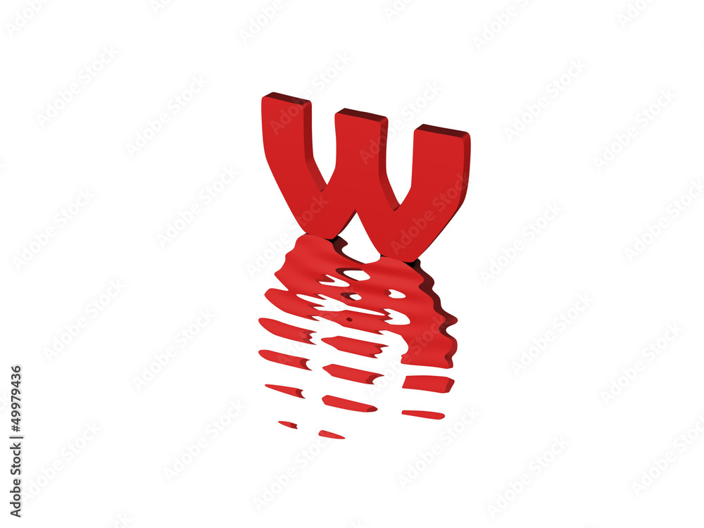 3D render of the red text w 3D render of the red text w