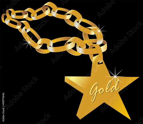 solid gold chain - star pendant photo