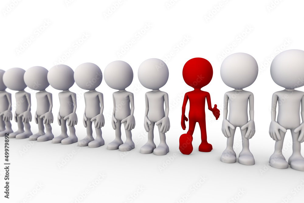 3D Minimalistic People - Stepping Out Of Line 3D Minimalistic People - Stepping Out Of Line