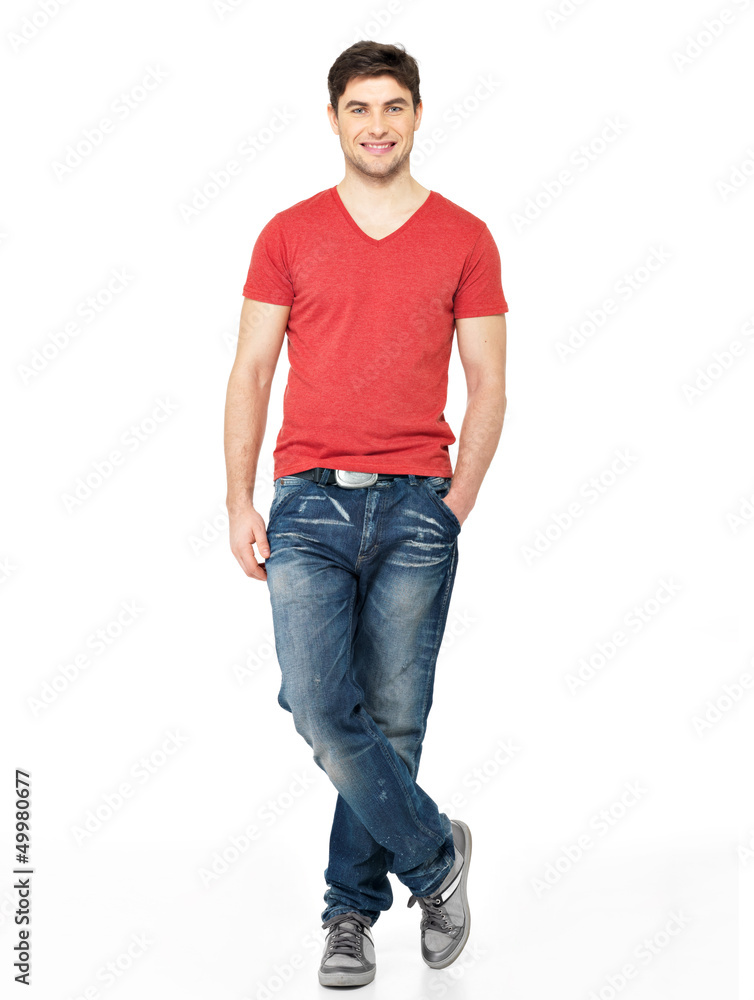 Full portrait of happy handsome man in casuals Full portrait of happy handsome man in casuals