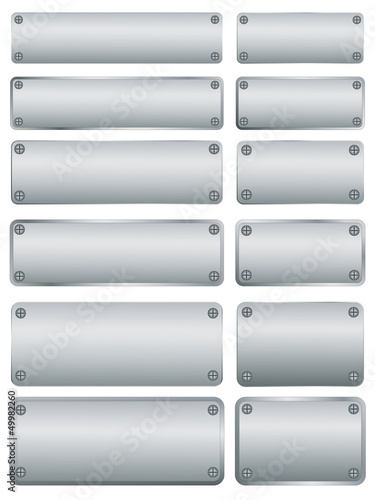set of steel plates with screws