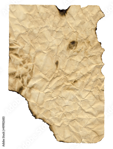 Altes Papier verbrannt zerrissen