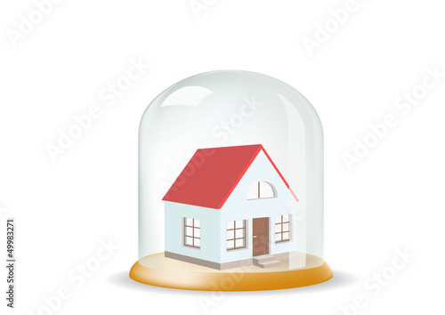house covered with a glass cover