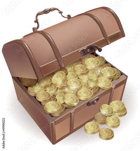 Chest with coins