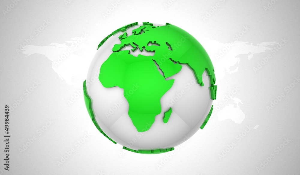 Globe. Gray background, 3d render Globe. Gray background, 3d render
