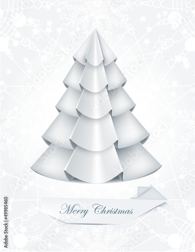 Vector Christmas tree in the origami style 