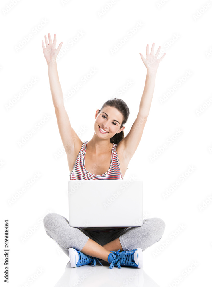 Happy student with a laptop Happy student with a laptop