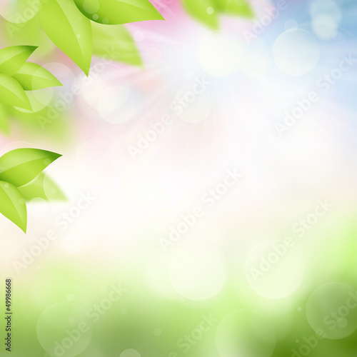 Natural spring and summer background with selective focus and le