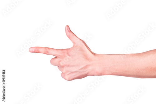 Male hand in a form of a gun