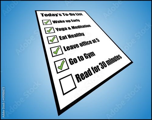 Concept of daily to-do list or task list - perspective view