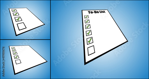 Illustration of to do list or task list - perspective view