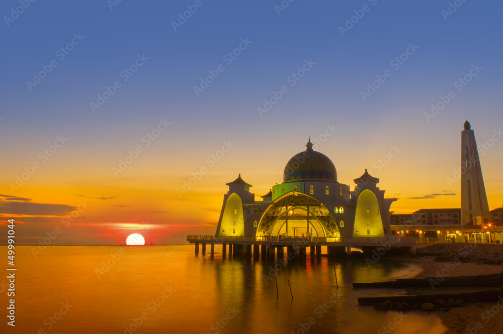 sunset at selat mosque