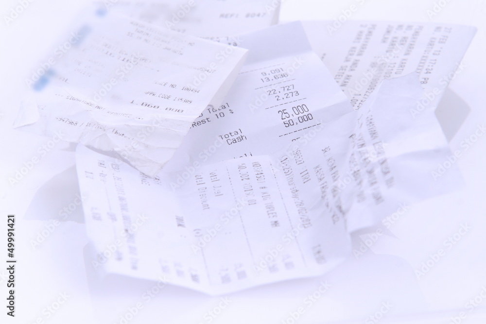 Obraz premium Sales receipts