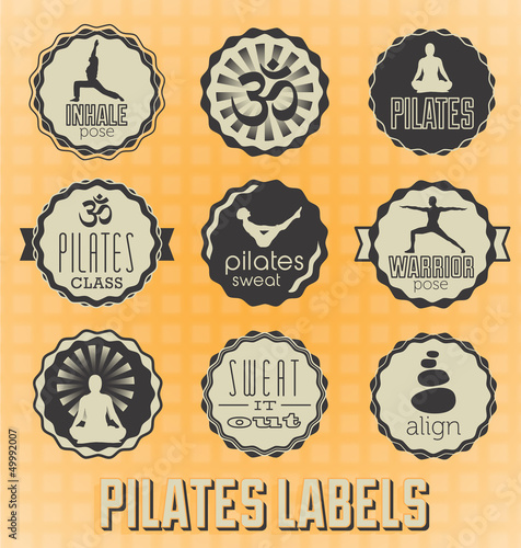 Vector Set: Pilates Labels and Icons