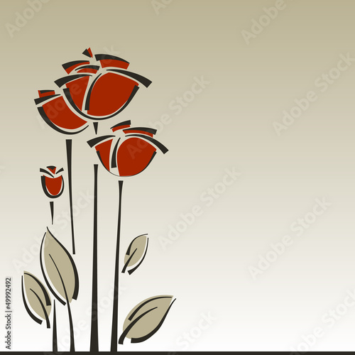 Fototapeta Naklejka Na Ścianę i Meble -  Vector roses floral stylish background