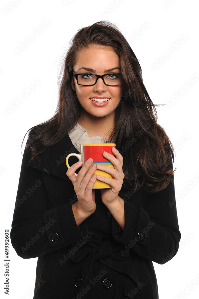 Young Businesswoman Taking Coffee Break Young Businesswoman Taking Coffee Break