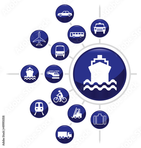 Transport related icon set