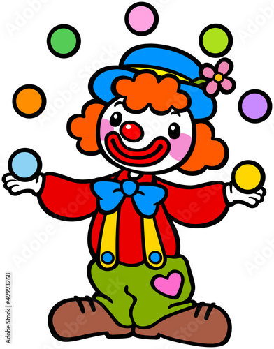clown playing ball