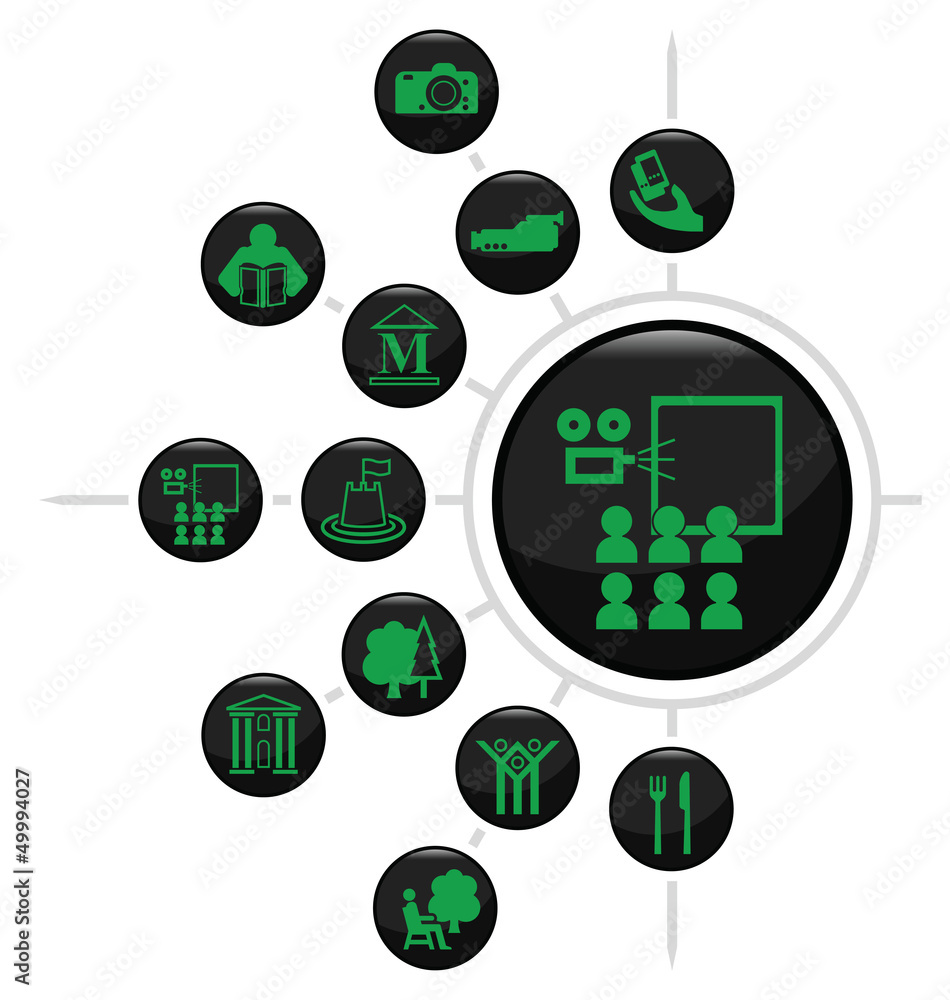 Entertainment and leisure related icon set Entertainment and leisure related icon set