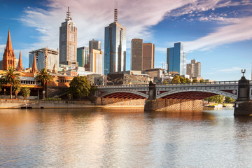 Fotobehang Australië Melbourne skyline gezien vanaf Southbank  © gb27photo