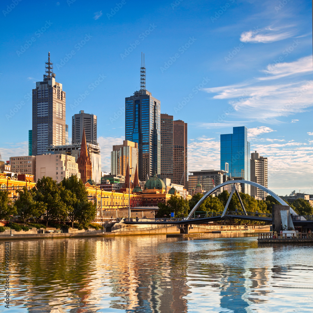 Naklejka premium Panoramę Melbourne z Southbank
