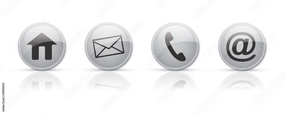 Contact icons in glossy buttons vector Contact icons in glossy buttons vector