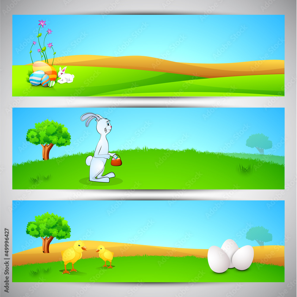 Website header or banner set for Happy Easter. Website header or banner set for Happy Easter.