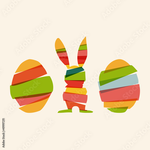 Diversity Easter bunny and eggs