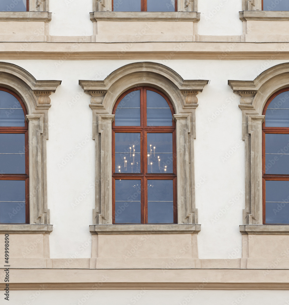 windows of  Renaissance Wallenstein palace Prague 