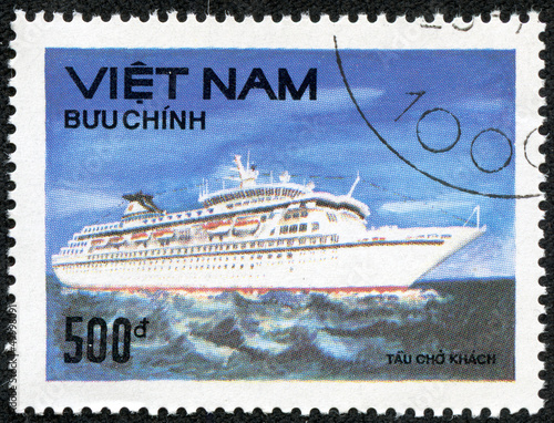 stamp printed in Vietnam, shows ship