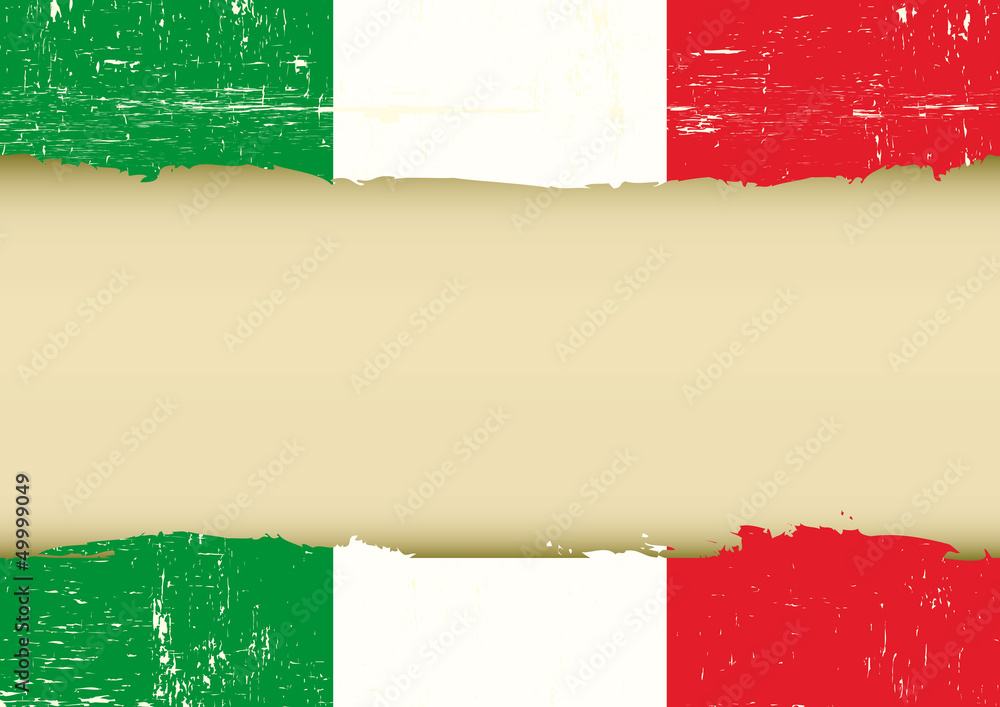 Fototapeta premium Włoska flaga porysowana